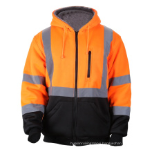 Lined Fleece Sweatshirts Mens Work Reflective Safety Jacket